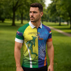 Custom Australia And India Cricket Zipper Polo Shirt Ashoka Chakra With Aboriginal - Aussie Hoodie