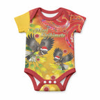 New Zealand Piwakawaka Christmas Baby Onesie With Maori Pattern