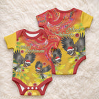 New Zealand Piwakawaka Christmas Baby Onesie With Maori Pattern