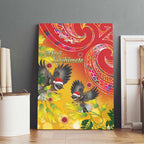 New Zealand Piwakawaka Christmas Canvas Wall Art With Maori Pattern
