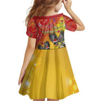 New Zealand Piwakawaka Christmas Family Matching Off Shoulder Maxi Dress and Hawaiian Shirt With Maori Pattern