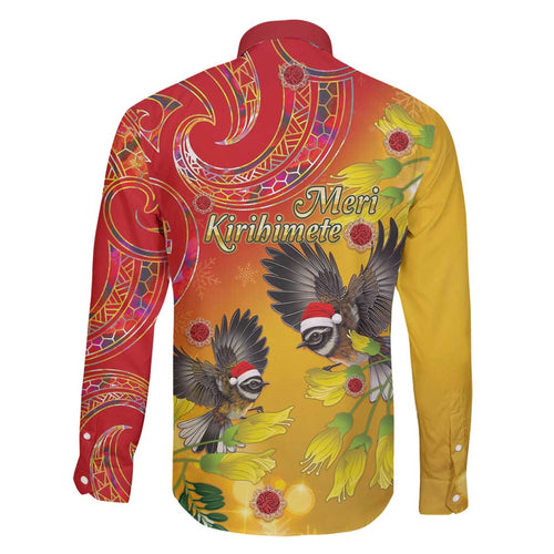 New Zealand Piwakawaka Christmas Family Matching Off Shoulder Short Dress and Hawaiian Shirt With Maori Pattern