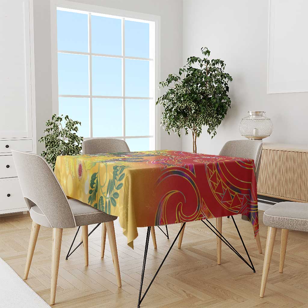 New Zealand Piwakawaka Christmas Tablecloth With Maori Pattern