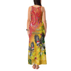 New Zealand Piwakawaka Christmas Tank Maxi Dress With Maori Pattern