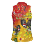 New Zealand Piwakawaka Christmas Women Sleeveless Polo Shirt With Maori Pattern