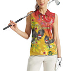 New Zealand Piwakawaka Christmas Women Sleeveless Polo Shirt With Maori Pattern