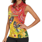 New Zealand Piwakawaka Christmas Women Sleeveless Polo Shirt With Maori Pattern