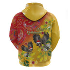 New Zealand Piwakawaka Christmas Zip Hoodie With Maori Pattern