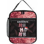 New Zealand Tiki Christmas Lunch Bag Ho Ho Ho Paua Shell Glitter Red