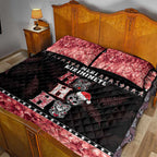 New Zealand Tiki Christmas Quilt Bed Set Ho Ho Ho Paua Shell Glitter Red
