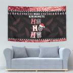 New Zealand Tiki Christmas Tapestry Ho Ho Ho Paua Shell Glitter Red