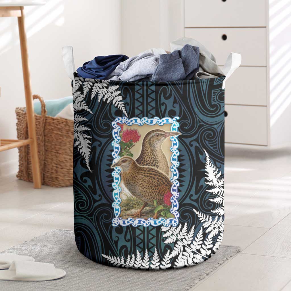New Zealand Weka Laundry Basket Maori Hen Koru Pattern - Aussie Hoodie