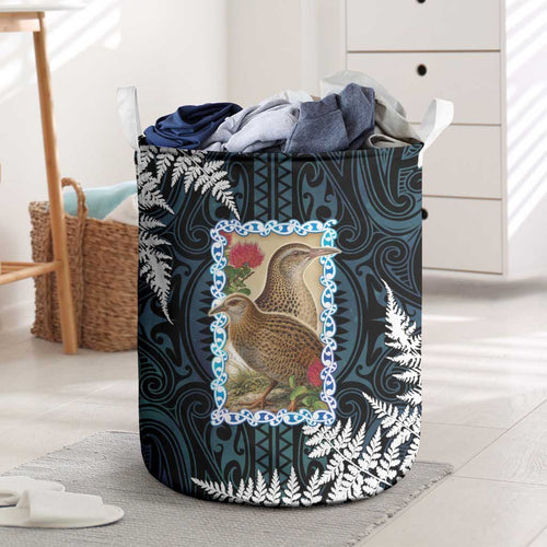 New Zealand Weka Laundry Basket Maori Hen Koru Pattern - Aussie Hoodie