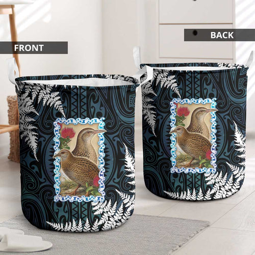 New Zealand Weka Laundry Basket Maori Hen Koru Pattern - Aussie Hoodie