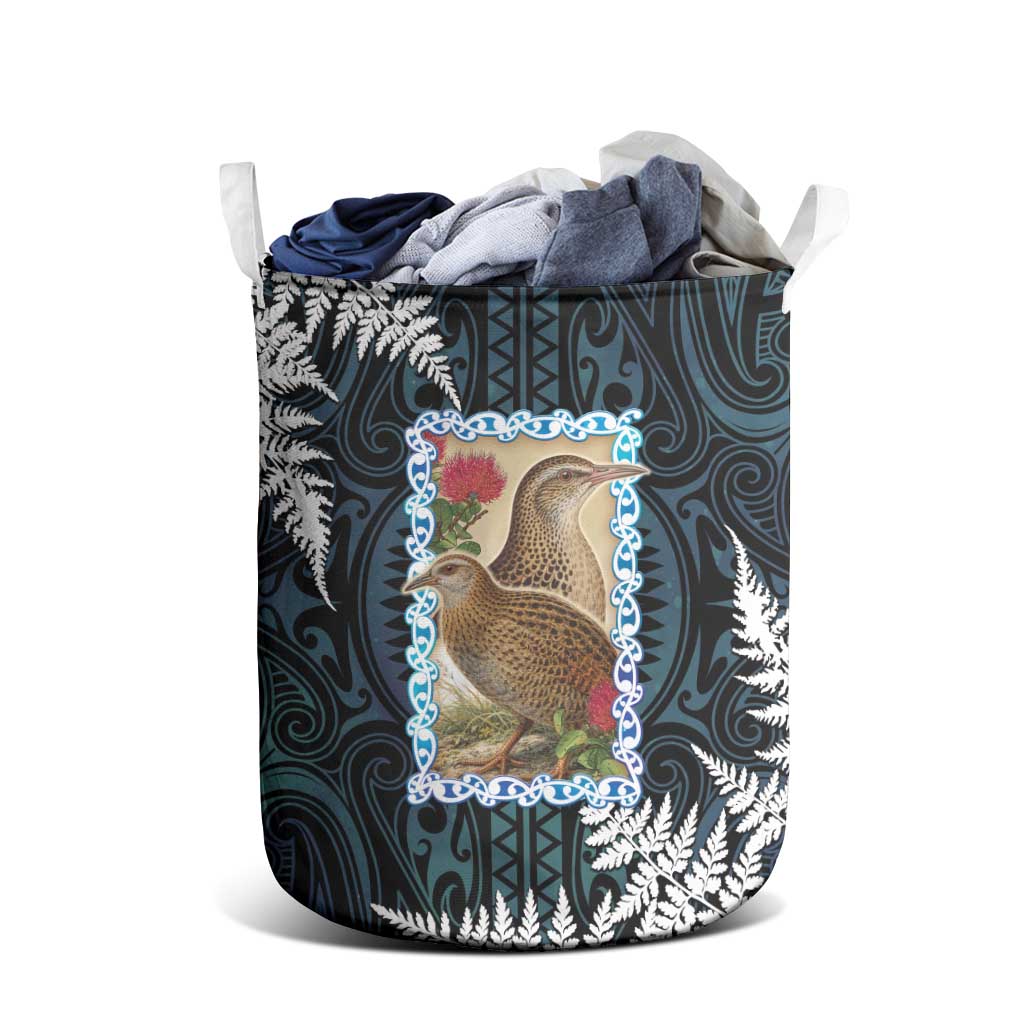 New Zealand Weka Laundry Basket Maori Hen Koru Pattern - Aussie Hoodie