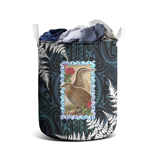 New Zealand Weka Laundry Basket Maori Hen Koru Pattern - Aussie Hoodie