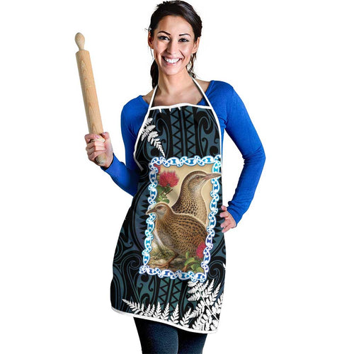 New Zealand Weka Apron Maori Hen Koru Pattern - Aussie Hoodie