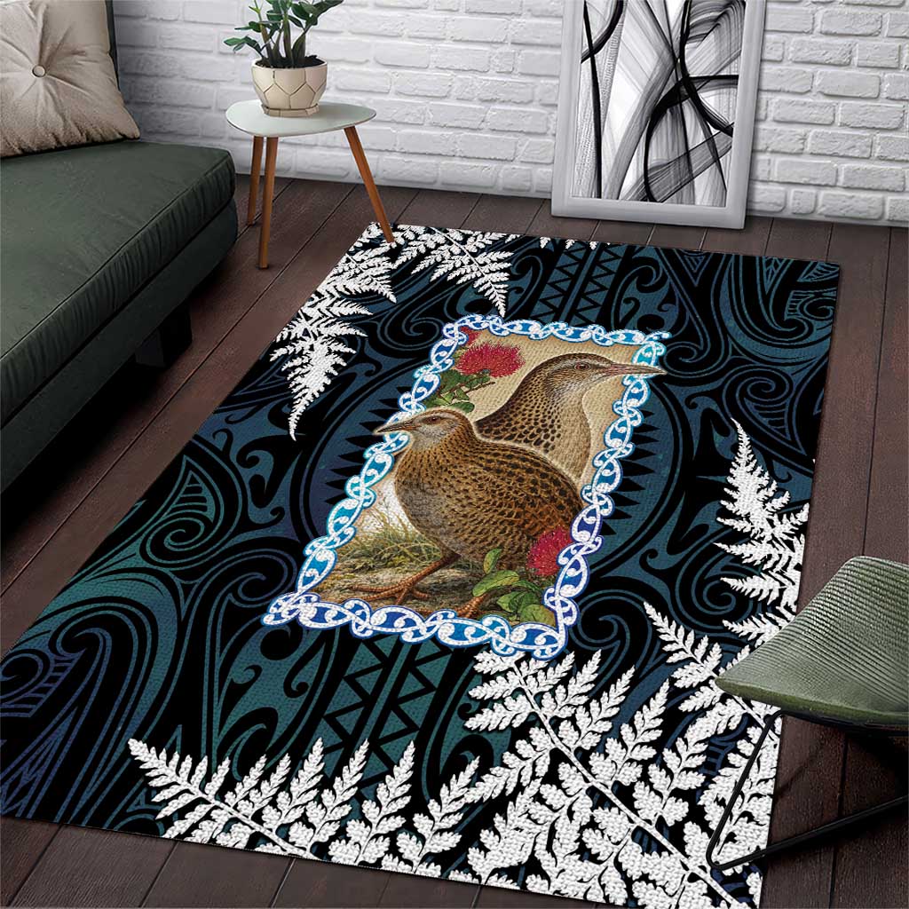 New Zealand Weka Area Rug Maori Hen Koru Pattern - Aussie Hoodie