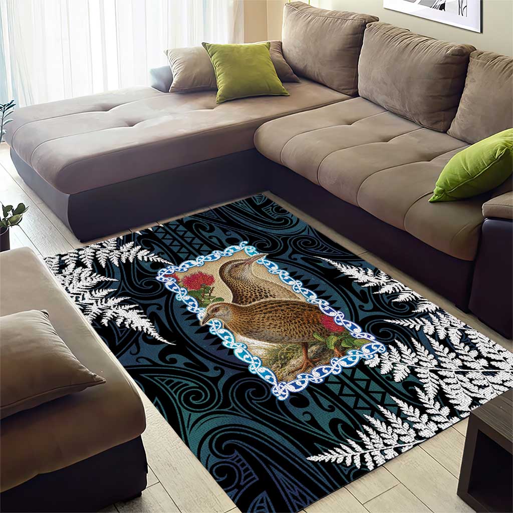 New Zealand Weka Area Rug Maori Hen Koru Pattern - Aussie Hoodie