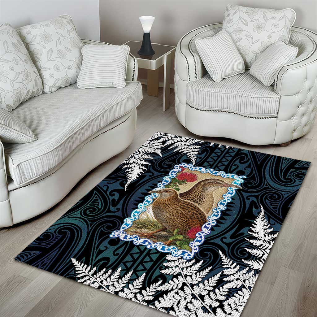 New Zealand Weka Area Rug Maori Hen Koru Pattern - Aussie Hoodie