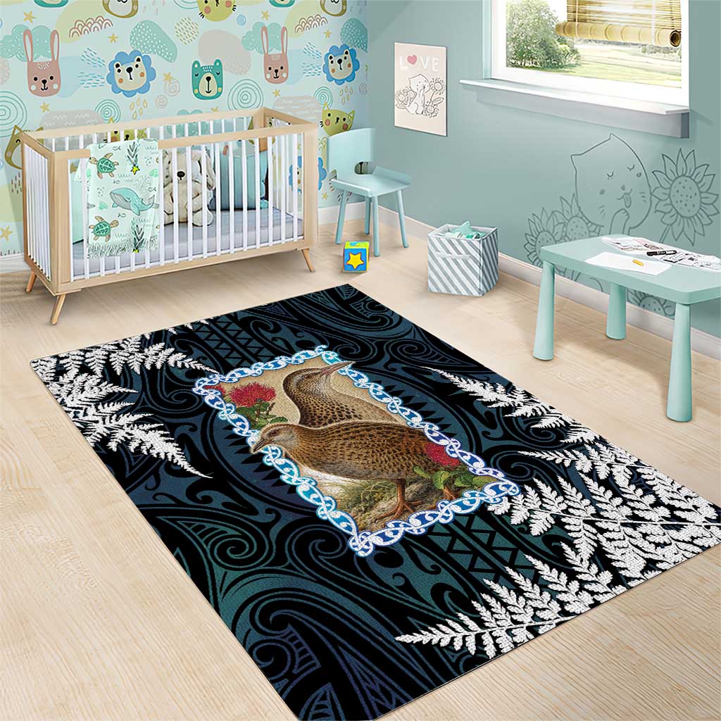 New Zealand Weka Area Rug Maori Hen Koru Pattern - Aussie Hoodie