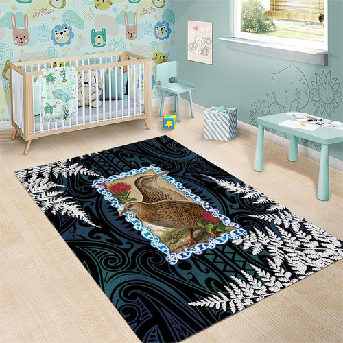 New Zealand Weka Area Rug Maori Hen Koru Pattern - Aussie Hoodie