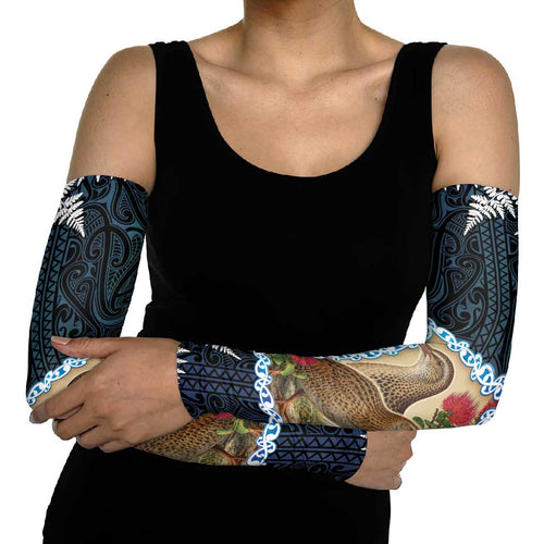 New Zealand Weka Arm Sleeves Maori Hen Koru Pattern - Aussie Hoodie