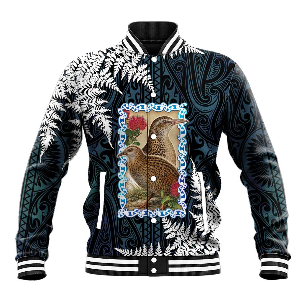 New Zealand Weka Baseball Jacket Maori Hen Koru Pattern - Aussie Hoodie