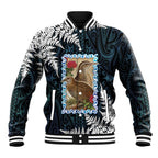 New Zealand Weka Baseball Jacket Maori Hen Koru Pattern - Aussie Hoodie