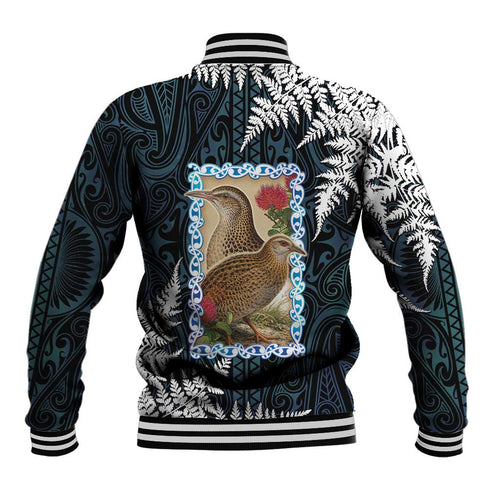 New Zealand Weka Baseball Jacket Maori Hen Koru Pattern - Aussie Hoodie
