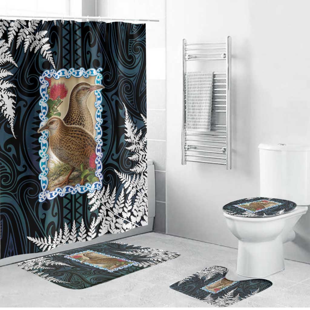 New Zealand Weka Bathroom Set Maori Hen Koru Pattern - Aussie Hoodie