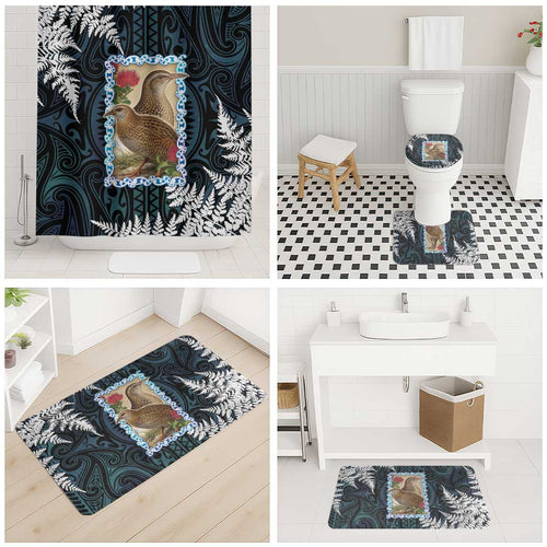 New Zealand Weka Bathroom Set Maori Hen Koru Pattern - Aussie Hoodie