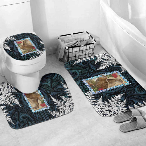 New Zealand Weka Bathroom Set Maori Hen Koru Pattern - Aussie Hoodie