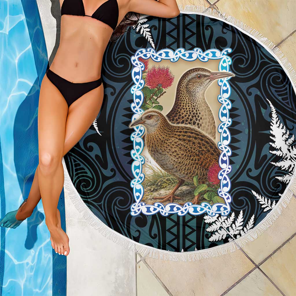 New Zealand Weka Beach Blanket Maori Hen Koru Pattern - Aussie Hoodie