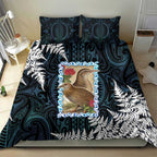 New Zealand Weka Bedding Set Maori Hen Koru Pattern - Aussie Hoodie