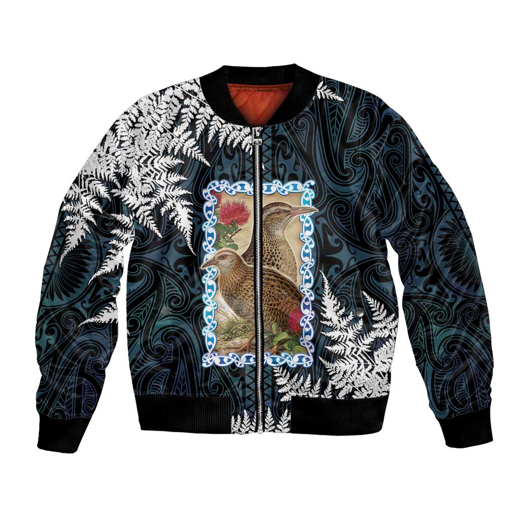 New Zealand Weka Bomber Jacket Maori Hen Koru Pattern - Aussie Hoodie