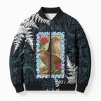 New Zealand Weka Bomber Puffer Jacket Maori Hen Koru Pattern - Aussie Hoodie
