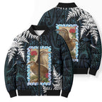 New Zealand Weka Bomber Puffer Jacket Maori Hen Koru Pattern - Aussie Hoodie