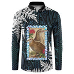 New Zealand Weka Button Sweatshirt Maori Hen Koru Pattern - Aussie Hoodie