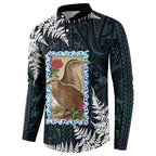 New Zealand Weka Button Sweatshirt Maori Hen Koru Pattern - Aussie Hoodie