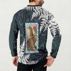 New Zealand Weka Button Sweatshirt Maori Hen Koru Pattern - Aussie Hoodie