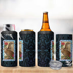 New Zealand Weka 4 in 1 Can Cooler Tumbler Maori Hen Koru Pattern - Aussie Hoodie