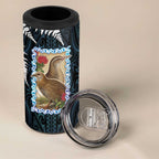 New Zealand Weka 4 in 1 Can Cooler Tumbler Maori Hen Koru Pattern - Aussie Hoodie