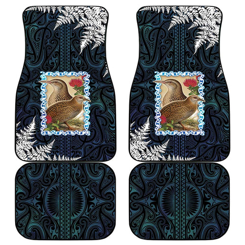 New Zealand Weka Car Mats Maori Hen Koru Pattern - Aussie Hoodie