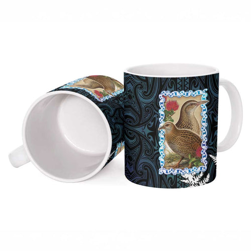 New Zealand Weka Ceramic Mug Maori Hen Koru Pattern - Aussie Hoodie