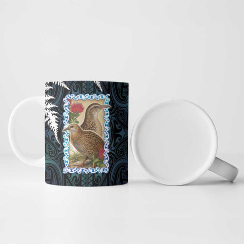 New Zealand Weka Ceramic Mug Maori Hen Koru Pattern - Aussie Hoodie