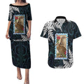 New Zealand Weka Couples Matching Puletasi and Hawaiian Shirt Maori Hen Koru Pattern - Aussie Hoodie