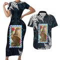 New Zealand Weka Couples Matching Short Sleeve Bodycon Dress and Hawaiian Shirt Maori Hen Koru Pattern - Aussie Hoodie
