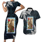 New Zealand Weka Couples Matching Short Sleeve Bodycon Dress and Hawaiian Shirt Maori Hen Koru Pattern - Aussie Hoodie