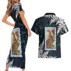 New Zealand Weka Couples Matching Short Sleeve Bodycon Dress and Hawaiian Shirt Maori Hen Koru Pattern - Aussie Hoodie